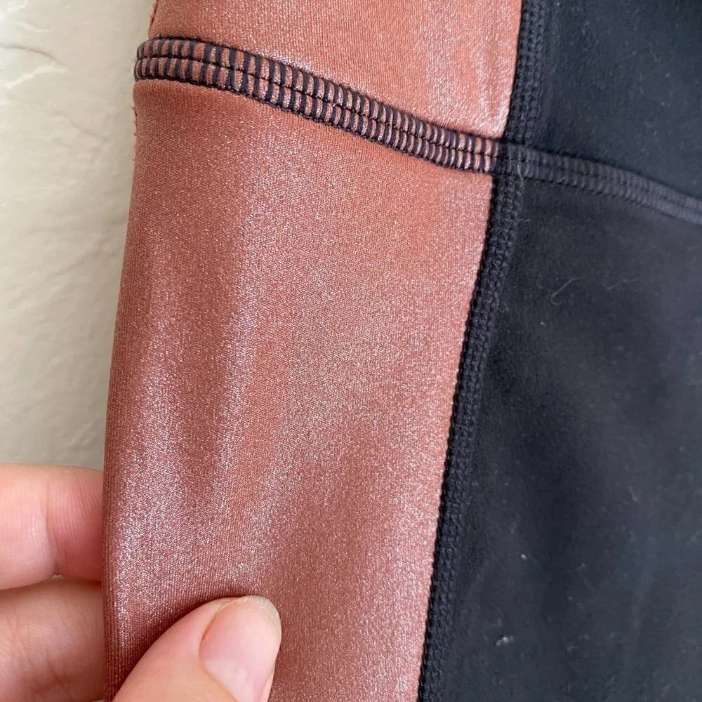 Athleta Salutation Colorblock Asym 7/8 In Powervita Black Size XS